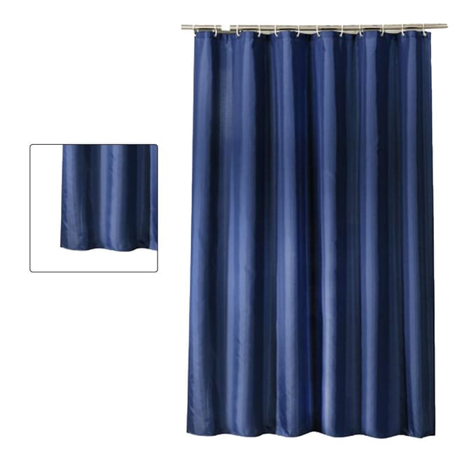 Rideau de douche imperméable avec crochets Rideau de douche moderne épaissi en polyester pour la maison l'hôtel black