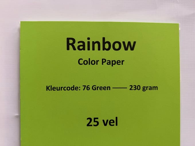 Rainbow kl-76 Groen 25 vel 230 gram (!) papier