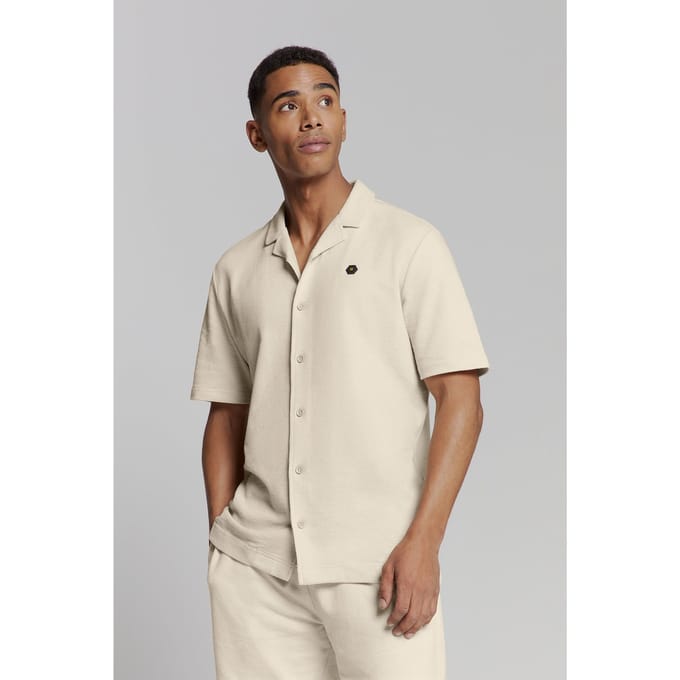 No Excess Shirt Short Sleeve Jersey Revers Collar Solid Terry Cement Größe: XXL | Casual hemden Outlet | Herren