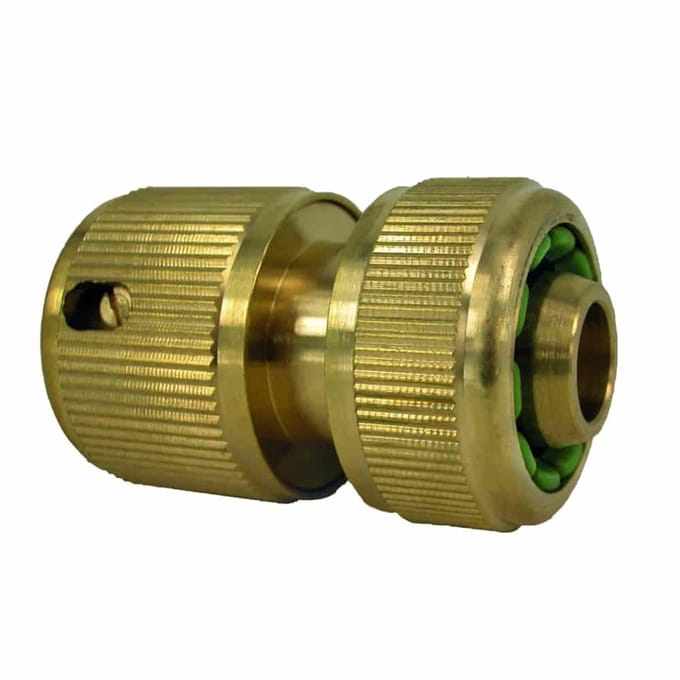Messing Snelkoppeling 3/4 inch met Waterstop - Tuinslangkoppeling