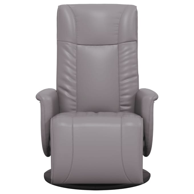 vidaXL - Fauteuil - verstelbaar - met - voetensteun - kunstleer - grijs