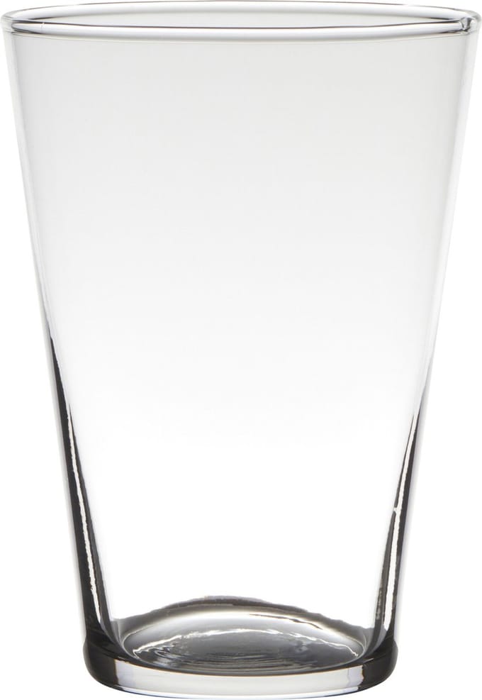 Bloemenvaas - Transparant - home-basics - conische vaas - glas - 20 x 14 cm
