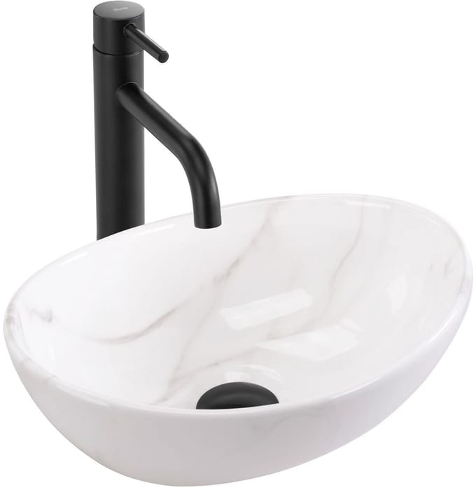 Rea Sofia Mini Cloudy Opzetwastafel Grijs 34,5X26,5X12Cm