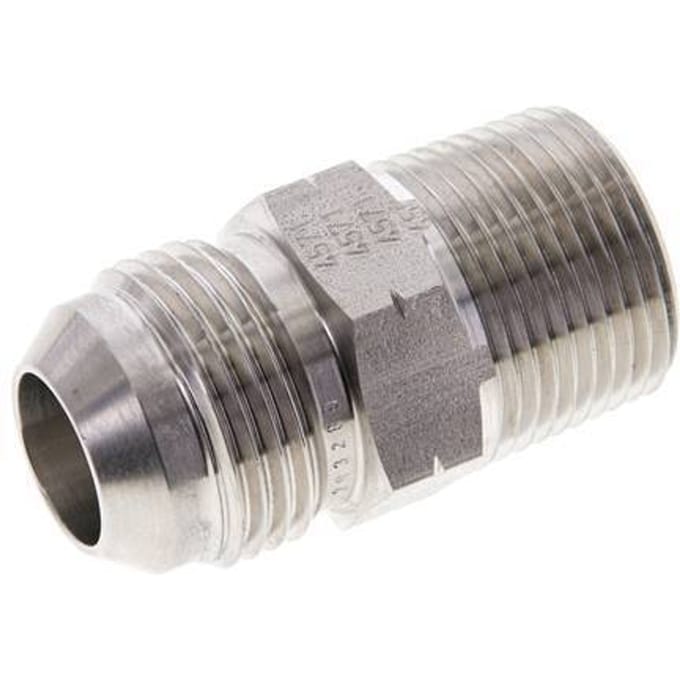 JIC  Dubbele Nippel UN 1-1/16''-12 X 3/4'' NPT RVS 170bar