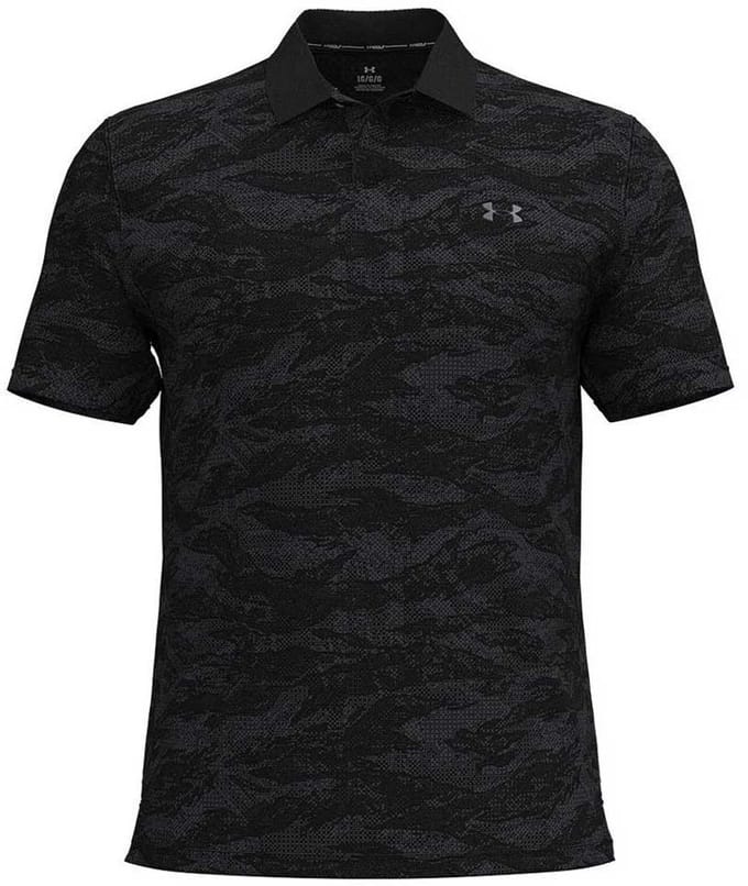 Under Armour Golf Drive Chill Printed Korte Mouw Poloshirt Zwart 2XL Man