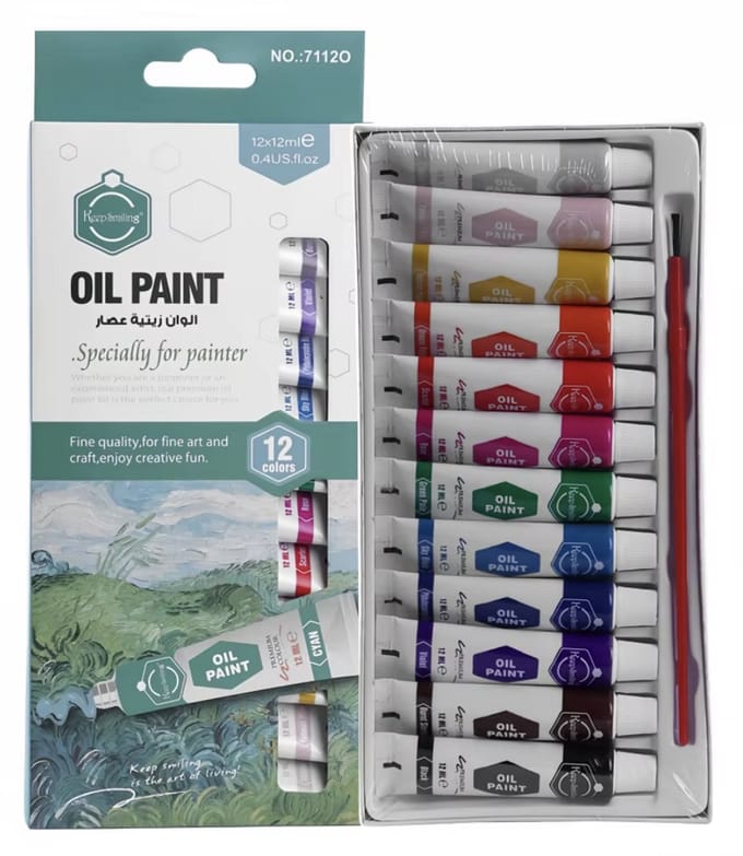 Playos® - Olieverf - 12 x 12 ml - Permanent - Creatief Speelgoed - Kinderen en Volwassenen - Knutselen