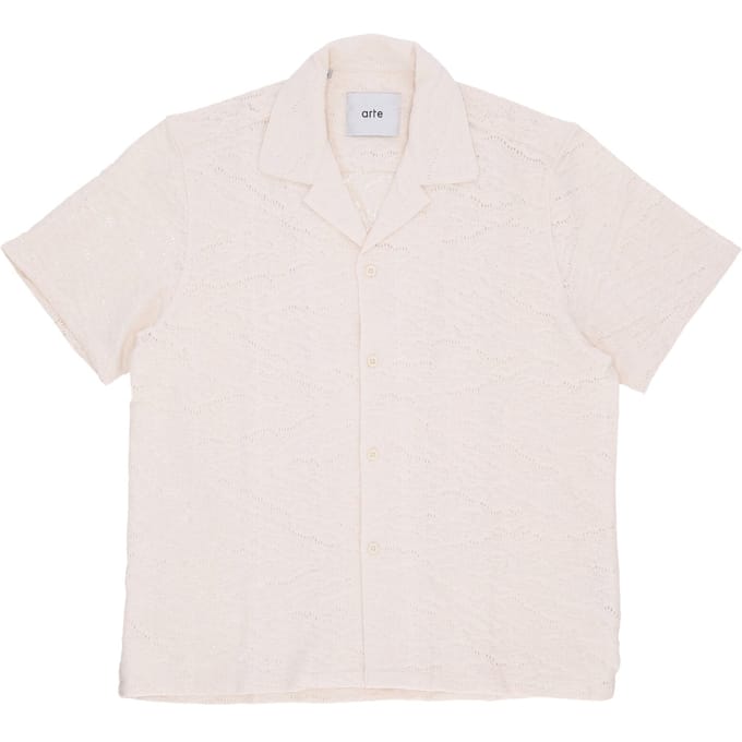 Shirt Sleeve korte man haak Shirt creme