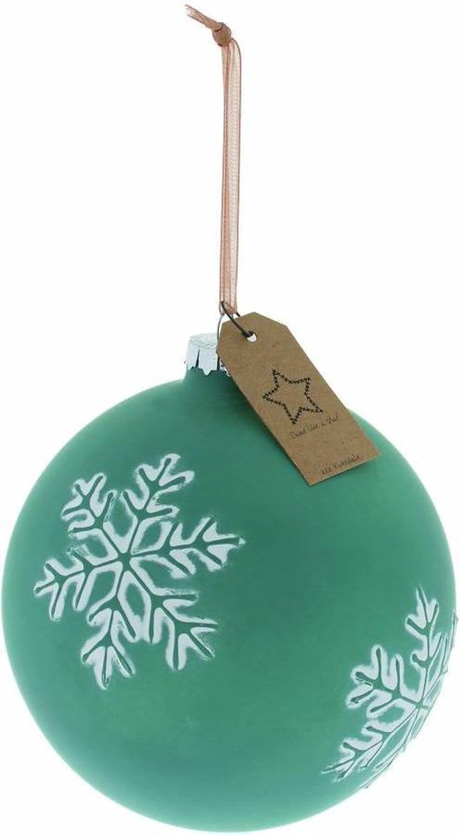 Riverdale Kerstbal Snowflakes mint green 12cm