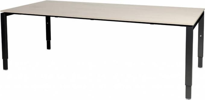 Vergadertafel Domino - 200x100 Eiken - zwart frame