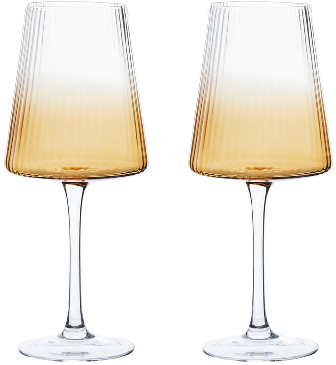 Anton Studio Designs Set van 2 wijnglazen - Empire Amber - Empire