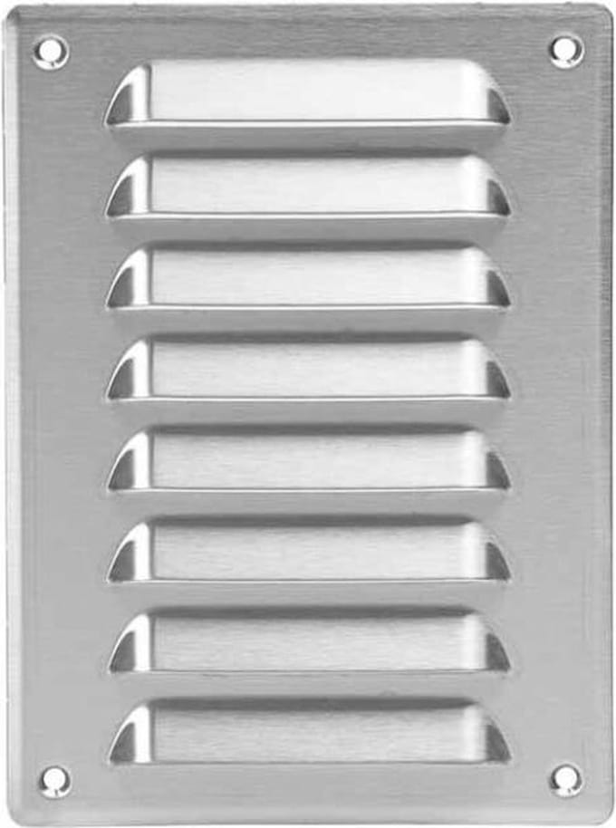 Metalen ventilatierooster vierkant 140x190 mm rvs - MR1419i