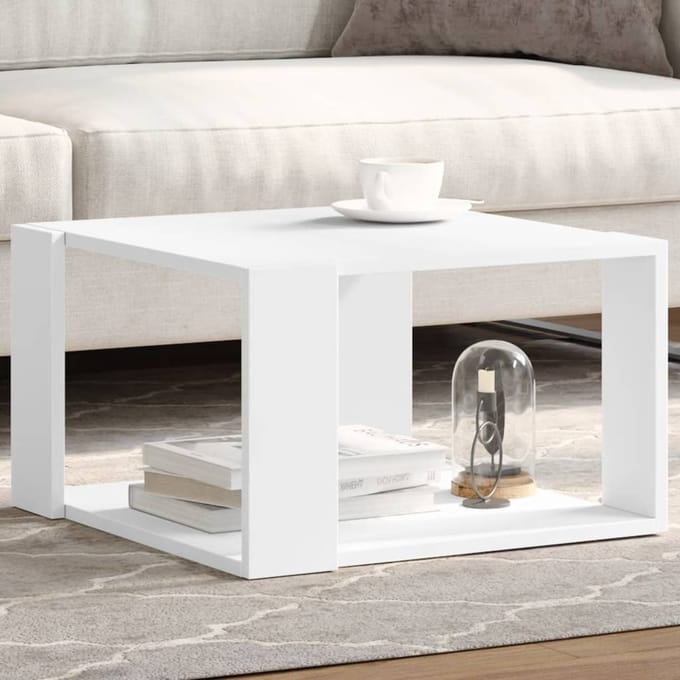 vidaXL - Salontafel - Wit - 51,5x51,5x30 - cm - Bewerkt - Hout