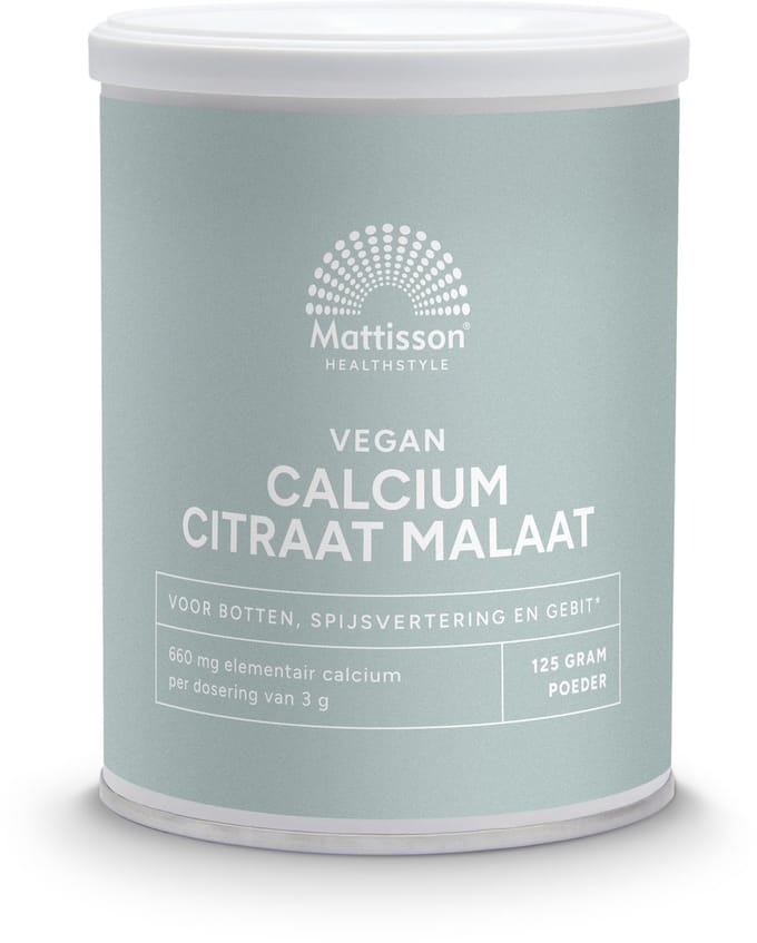 Mattisson Calcium citraat malaat poeder vegan 125 Gram