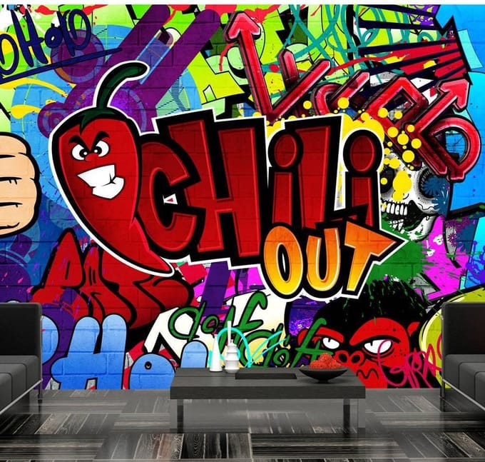 250cm X 175cm - Fotobehang - Chili out - Graffiti