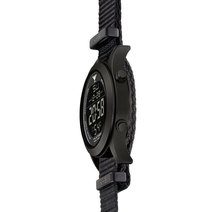 KHS - KHS.PLABSD.NB - Polshorloge - Platoon Black Steel Digital - Heren