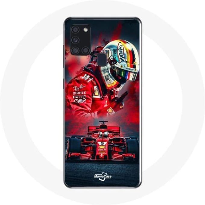 Hoesje - Formule 1 - Galaxy A21S - Rood - Flexibel - Sebastian Vettel rood