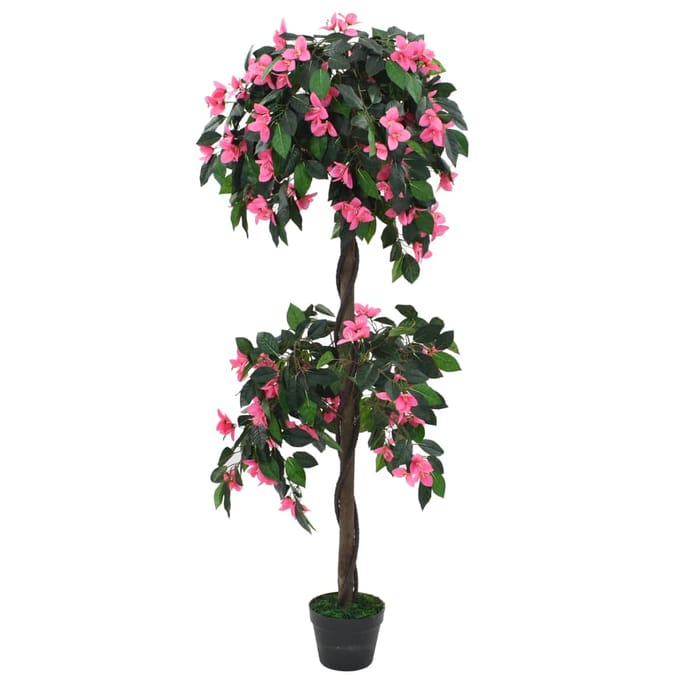vidaXL - Kunstplant - met - pot - rododendron - 155 - cm - groen - en - roze