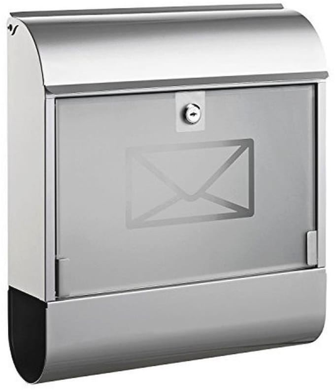 Moderne brievenbus met krantenbox - 36 x 40 x 11 cm - Zilver