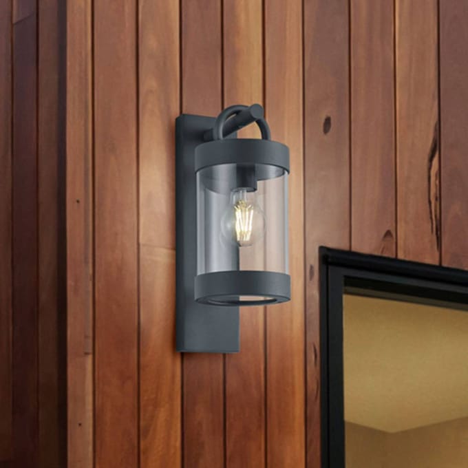 TRIO SAMBESI - Wandlamp - Antraciet - excl. 1x E27 4W - Schemeringsensor - Buitenverlichting - IP44