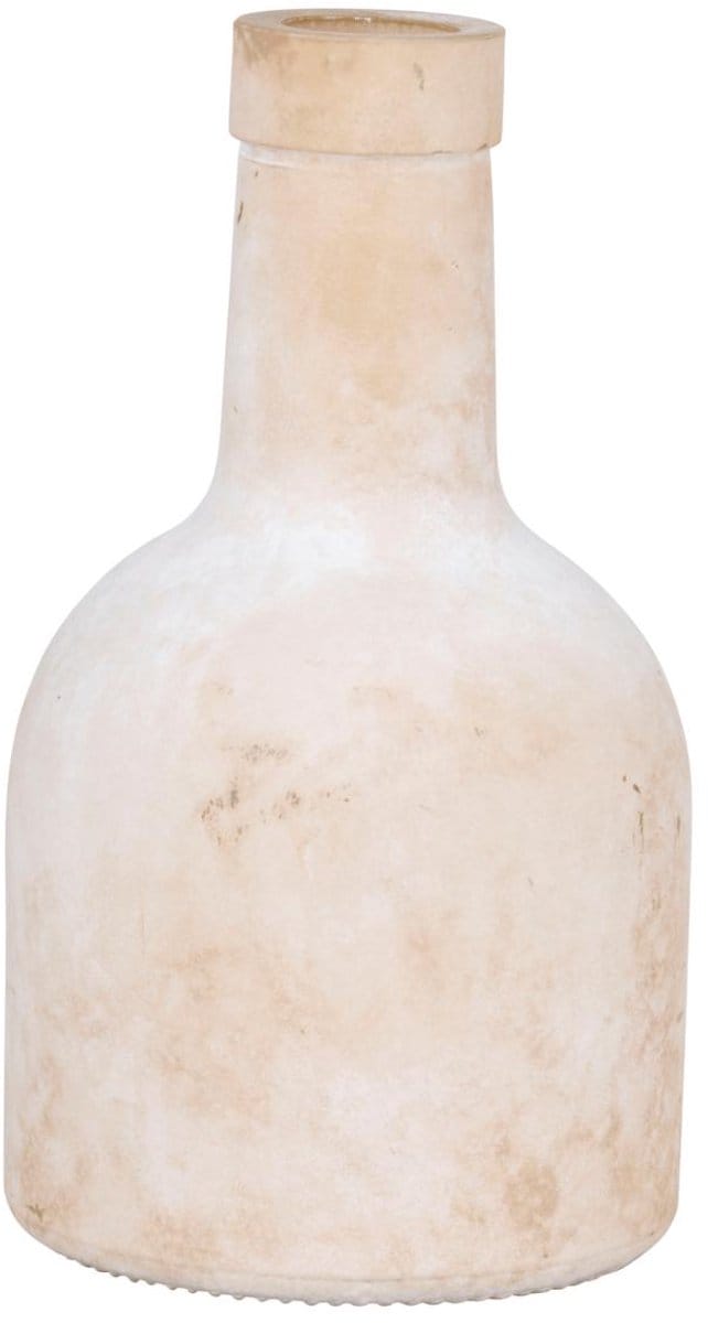 Vase glass beige/white