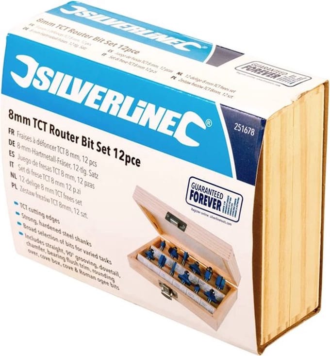 Silverline 12-delige 8 mm TCT frees set