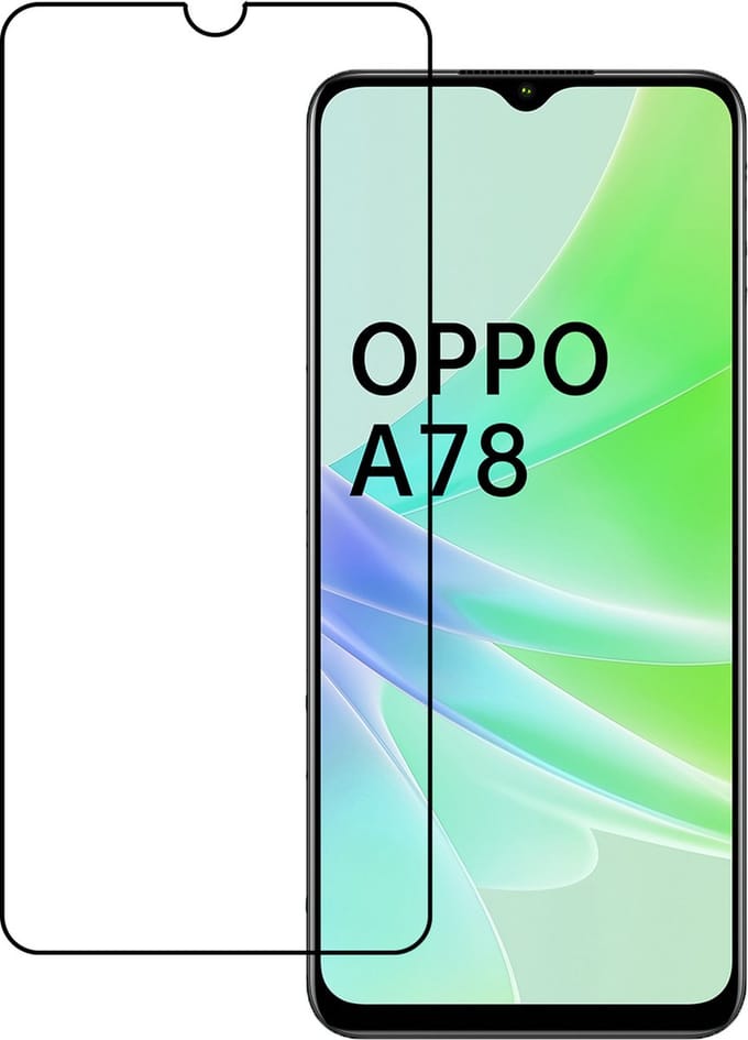 Screenprotector - Geschikt voor OPPO A78 5G - Full Cover - Gehard Glas - Beschermglas - Tempered Glass - Screen Protector
