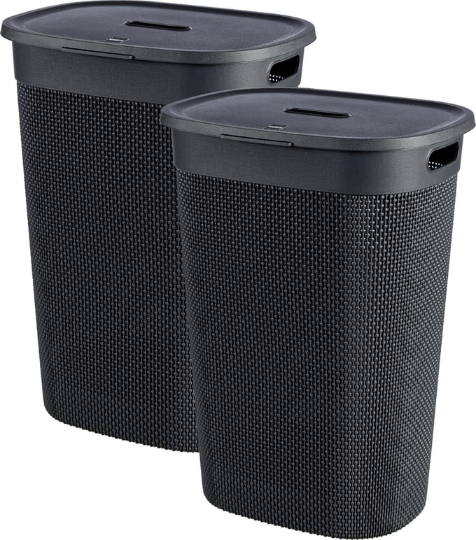 Curver Filo Wasmand met deksel 55L - 2 stuks - Antraciet
