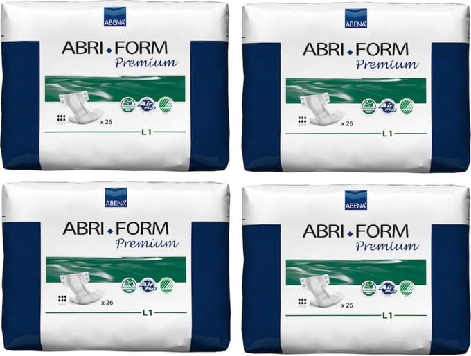 Abena Slip Premium 1 Large - 4 paquets de 26 protections