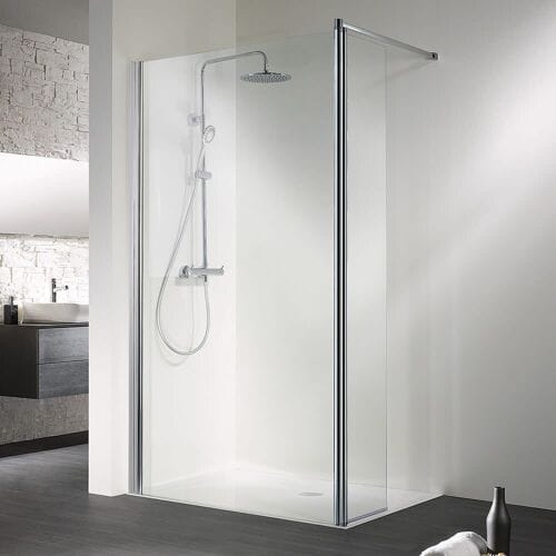 HSK Walk In Easy 140 cm front with hinged side panel, stop left