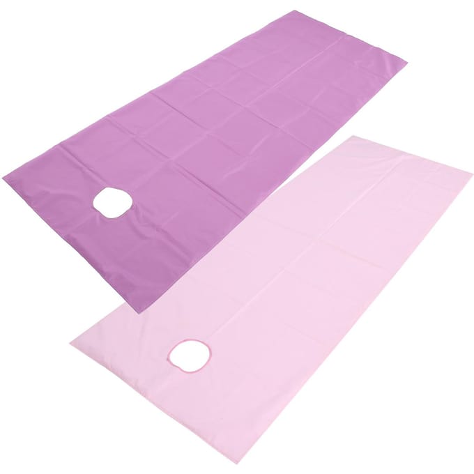 Waterdicht Schoonheidssalon Laken SPA Massagetafel Bedovertrek (75 x 200cm Type met open gaten) Purple + Pink white