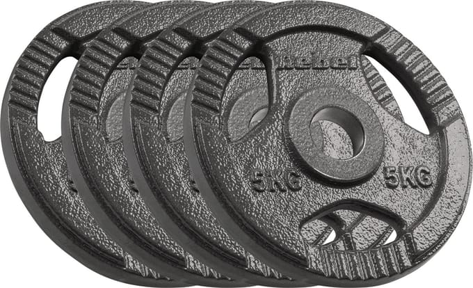 Rebel Active - Gietijzeren Gewichtenset - 4x5kg - 51mm Gat - Handgrepen