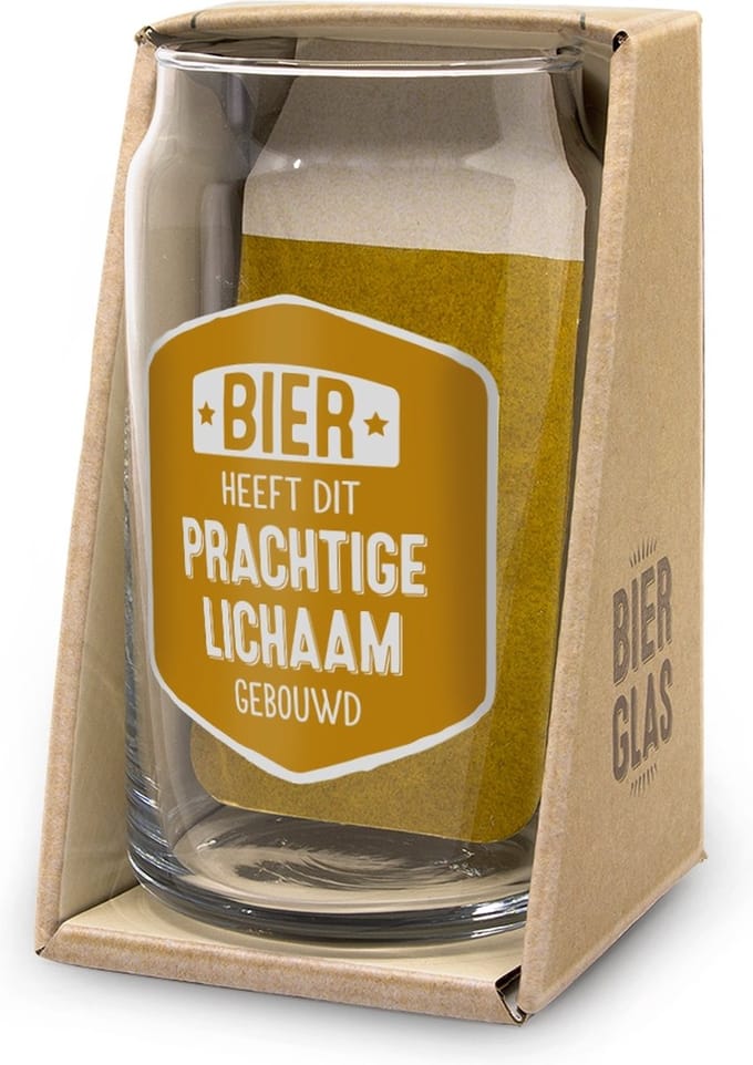 Bierglas Bier heeft dit prachtige lichaam gebouwd.