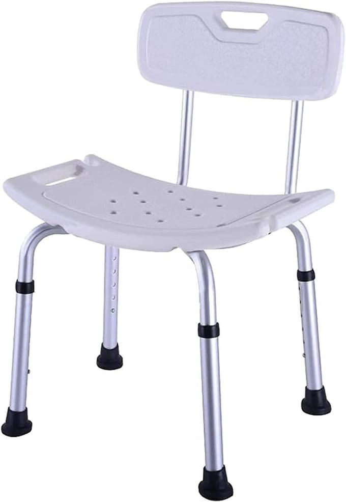 Douchestoel - Badkruk Krukje - Veilig Douchen - Versterkte Constructie - 150 Kg Draaggewicht - Wit