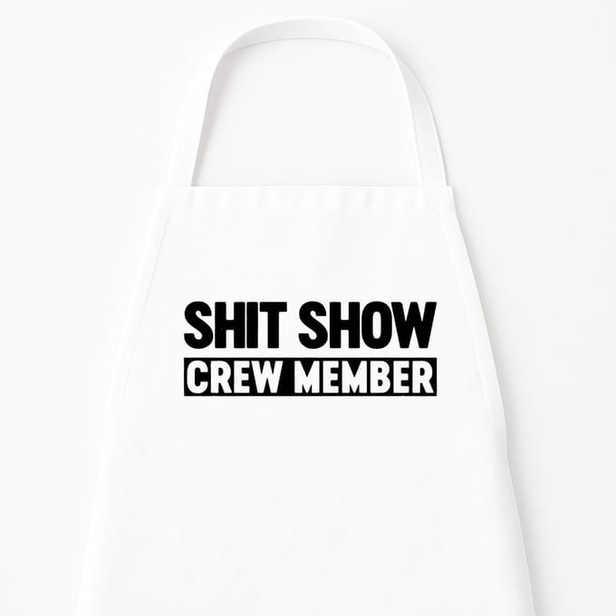Go Mama - Keukenschort “My Kitchen, My Rules” – Grappig kookschort – One Size – Verstelbaar – Wit – Humor cadeau