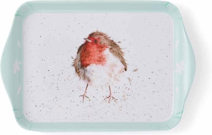 Wrendale Designs - Dienblad - Tray - Serveerschaal Robin met Roodborstje - 21 x 14 cm