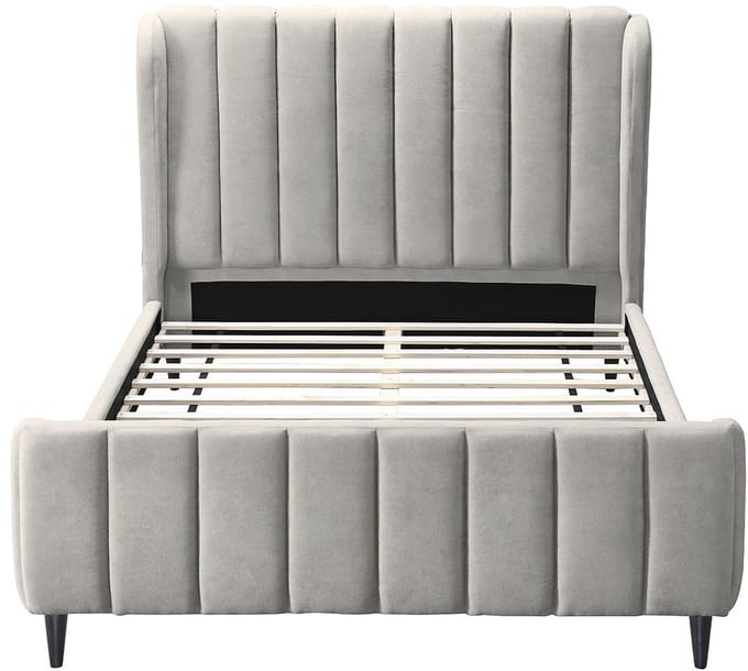 Vente-unique Bedframe stof lichtgrijs 160 x 200 cm