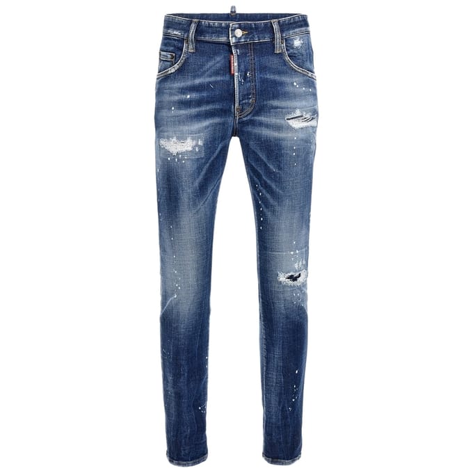 Dsquared2 Super Twinky Jean Reinforced Worn Denim Wash Blue Jeans