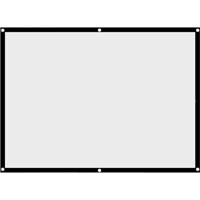 1 pièce Rideau de Projecteur Blanc Pliable Portable Sans Plis Écran de Projection 4:3 (100 pouces)