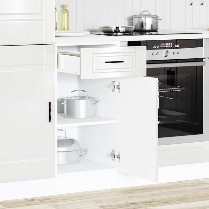 vidaXL - Onderkast - "Porto" - bewerkt - hout - hoogglans - wit