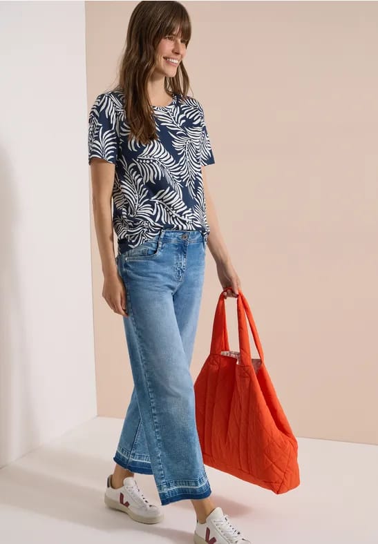 Shirt met ronde hals en print