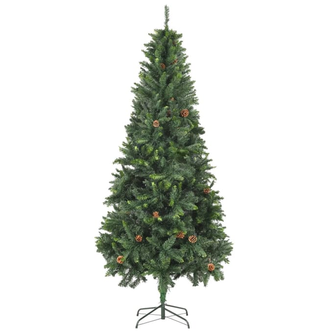 vidaXL - Kunstkerstboom - met - dennenappels - 210 - cm - groen