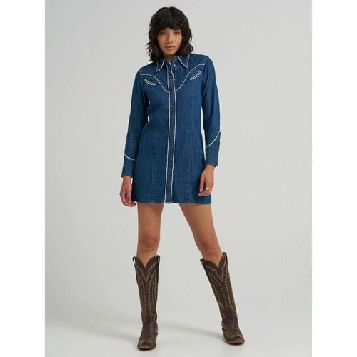 Overhemd Wrangler 112370805 PIPED SHIRT-BLUE REVIERE
