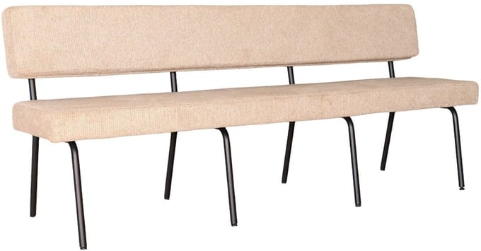 Eetkamerbank 200cm Wendy bruin stof eetbank