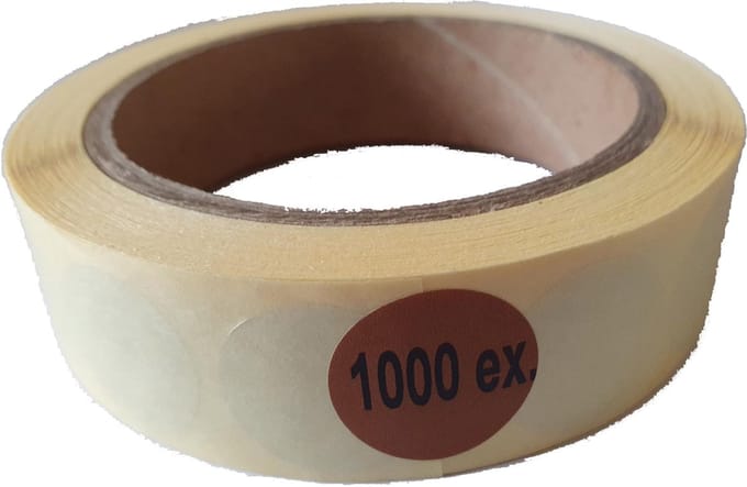 Blanco etiketten op rol - 22 mm rond - mat bruin