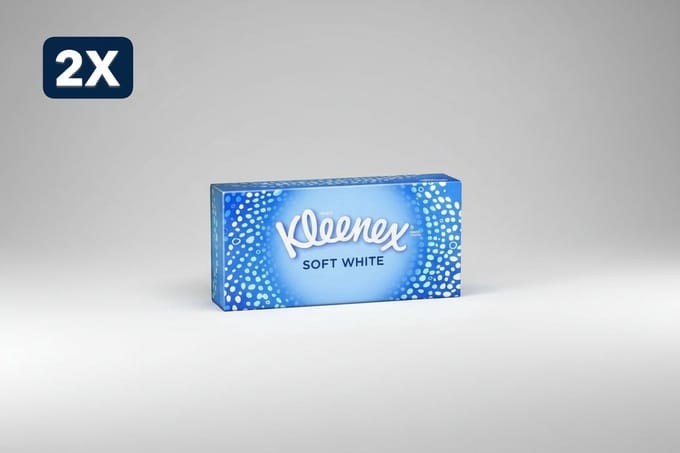 2 x Kleenex - Tissues - Soft White - 70 Tissues