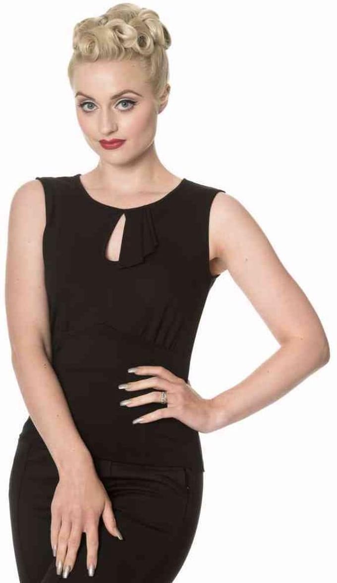 Dancing Days - BASIC INSTINCT Mouwloze top - 2XL - Zwart