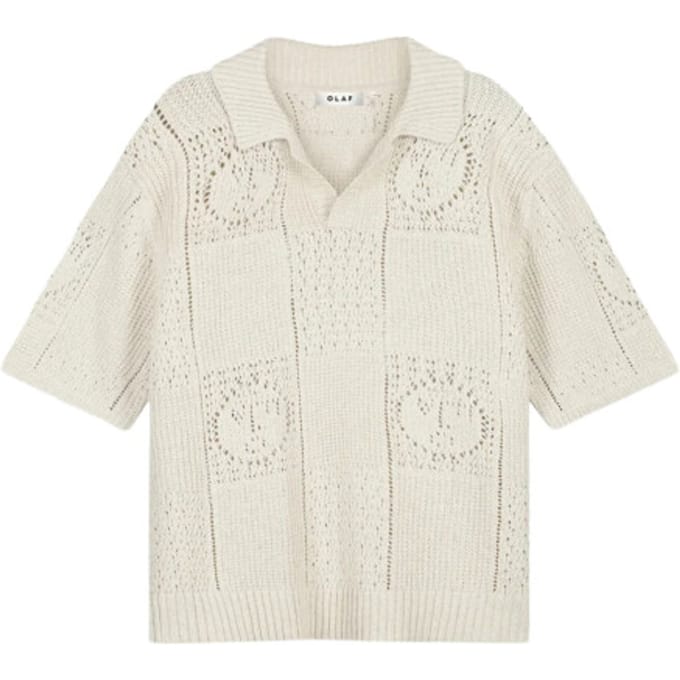 Olaf Face Logo Knit Polo Polos Off White M240702