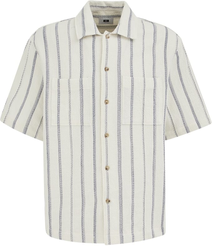 WE Fashion Heren relaxed fit overhemd met structuur en print