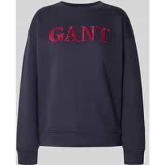 Sweatshirt met ronde hals en labelstitching