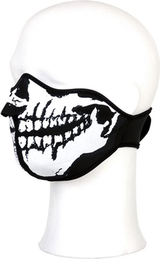 Biker mask half face white mouth